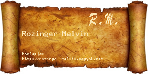 Rozinger Malvin névjegykártya
